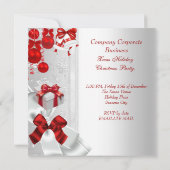 Invitation Fête de Noël d'entreprise Rouge Blanc (Dos)