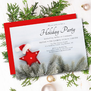 Invitation Fête de Noël d'entreprise rouge moderne