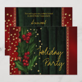 Invitation Fête de Noël d'entreprise Rouge Vert (Devant / Derrière)