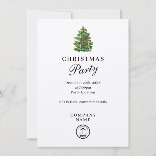 Invitation Fête de Noël d'entreprise Rustic Kraft (Devant)