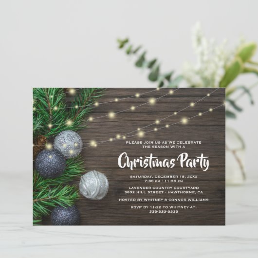 Invitation Fête de Noël d'entreprise rustique (Debout devant)