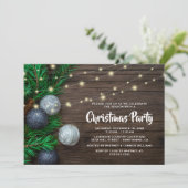 Invitation Fête de Noël d'entreprise Rustique Chic (Debout devant)