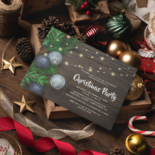 Invitation Fête de Noël d'entreprise Rustique Chic