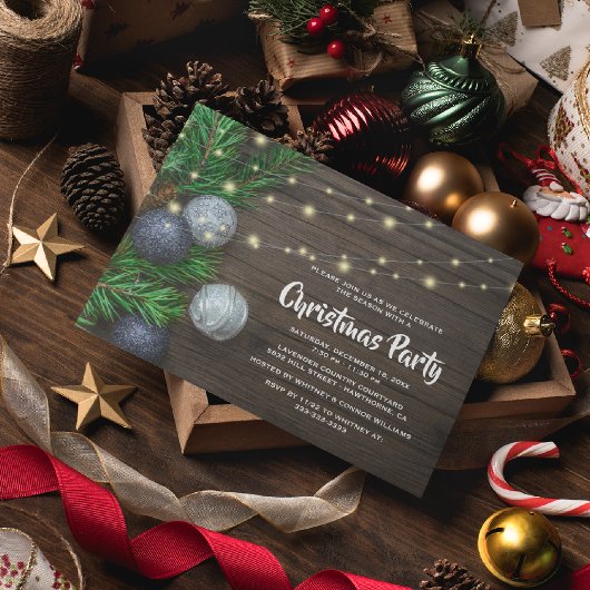 Invitation Fête de Noël d'entreprise Rustique Chic