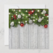 Invitation Fête de Noël d'entreprise rustique en hiver (Dos)