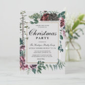 Invitation Fête de Noël d'entreprise Rustique Floral Botaniqu (Debout devant)