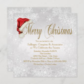 Invitation Fête de Noël d'entreprise Santa Hat Snowflake (Devant / Derrière)