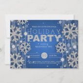 Invitation Fête de Noël d'entreprise Silver & Blue (Devant)
