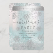 Invitation Fête de Noël d'entreprise Silver snowflake (Devant / Derrière)