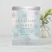 Invitation Fête de Noël d'entreprise Silver snowflake (Debout devant)