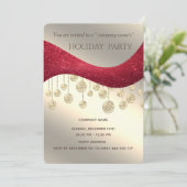 Invitation Fête de Noël d'entreprise simple en or rouge (Debout devant)