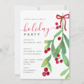 Invitation Fête de Noël d'entreprise simple Mistletoe (Devant)