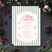 Fête de Noël d'entreprise Vert Blanc Rayures