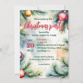 Invitation Fête de Noël d'entreprise Watercolor (Devant)