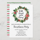 Invitation Fête de Noël des amis (Devant / Derrière)