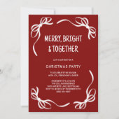 Invitation Fête de Noël des amis de la main Whimsical rouge (Devant)