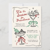 Invitation Fête de Noël des amis dessinés à la main (Devant)