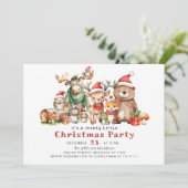 Invitation Fête de Noël des animaux de forêt (Debout devant)