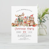 Invitation Fête de Noël des animaux de forêt (Debout devant)