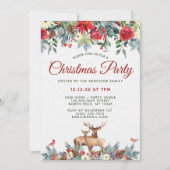 Invitation Fête de Noël des animaux de la forêt boisée (Devant)