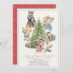 Invitation Fête de Noël des animaux des bois