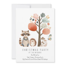 Fête de Noël des animaux forestiers minimalistes