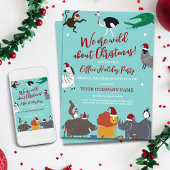 Invitation Fête de Noël des animaux sauvages de l'entreprise