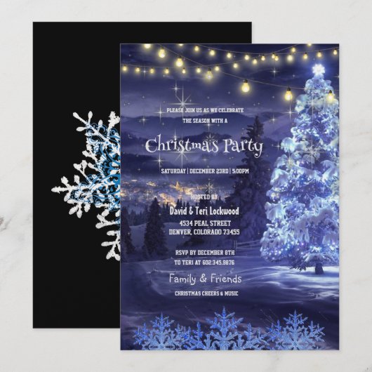 Invitation Fête de Noël des arbres de la ville d'hiver (Devant / Derrière)