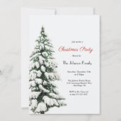 Invitation Fête de Noël des arbres de Noël des neiges d'hiver (Devant)
