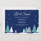 Invitation Fête de Noël des arbres d'hiver de neige (Devant)
