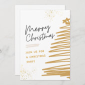 Invitation Fête de Noël des arbres d'or (Devant / Derrière)