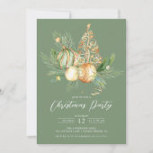 Invitation Fête de Noël des arbres d'or (Devant)