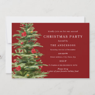 Invitation Fête de Noël des arbres traditionnels