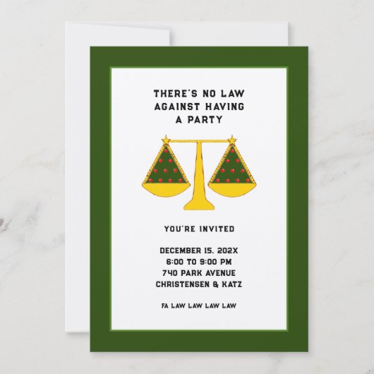 Invitation Fête de Noël des avocats (Devant)