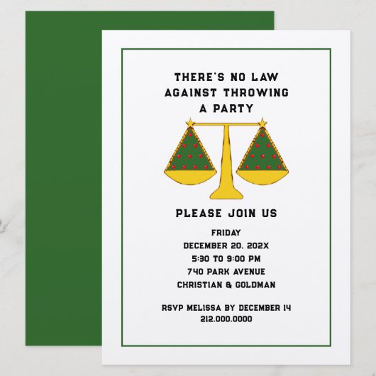 Invitation Fête de Noël des avocats (Devant / Derrière)
