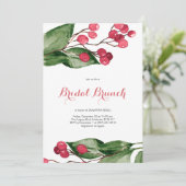 Invitation Fête de Noël des baies d'aquarelle de Brunch (Debout devant)