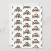 Invitation Fête de Noël des baies de pin jaune aquarelle (Dos)