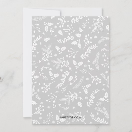 Invitation Fête de Noël des baies d'hiver à Cherry (Dos)