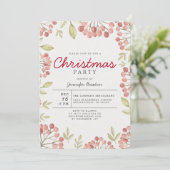 Invitation Fête de Noël des baies d'hiver uniques (Debout devant)