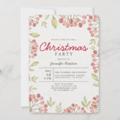 Invitation Fête de Noël des baies d'hiver uniques (Devant)