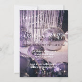 Invitation Fête de Noël des Baubles pourpres et argentés (Devant)