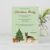 Invitation Fête de Noël des bergers allemands noirs et bronzé (Debout devant)