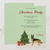 Invitation Fête de Noël des bergers allemands noirs et bronzé (Devant / Derrière)
