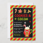 Invitation Fête de Noël des biscuits et cacao chaud (Devant)