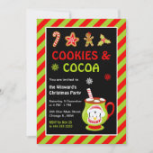 Invitation Fête de Noël des biscuits et cacao chaud (Devant)