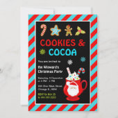 Invitation Fête de Noël des biscuits et cacao chaud (Devant)