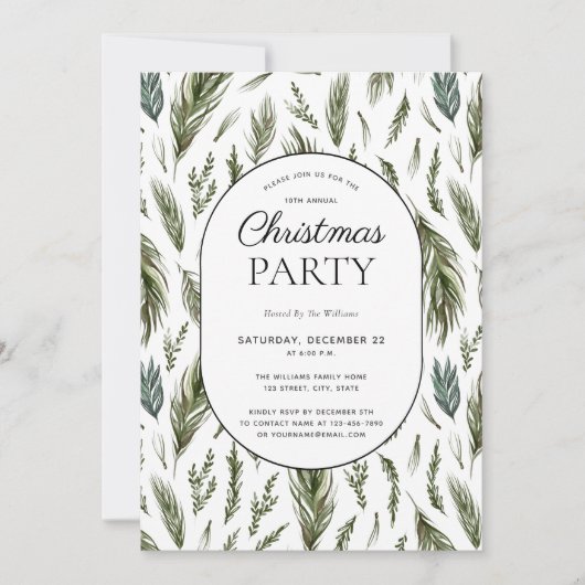 Invitation Fête de Noël des botaniques de forêt rustique (Devant)