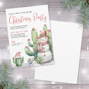 Invitation Fête de Noël des cactus