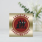 Invitation Fête de Noël des cantiques de Noël| Gold Red (Debout devant)