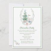 Invitation Fête de Noël des cerfs et des arbres de Noël (Devant)